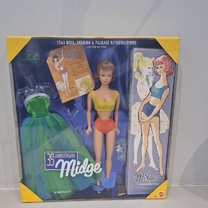 NWT In Box !!! Mattel Midge/Barbie 35 Th Anniversary Collectors Doll. 💚